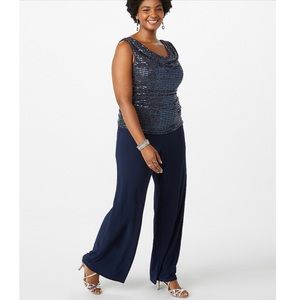 NEW SEQUIN DRAPED JUMPSUIT R&M RICHARDS